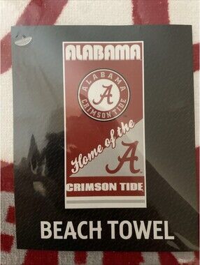 Alabama Crimson Tide Beach Towel Red White Striped 30x60 NEW